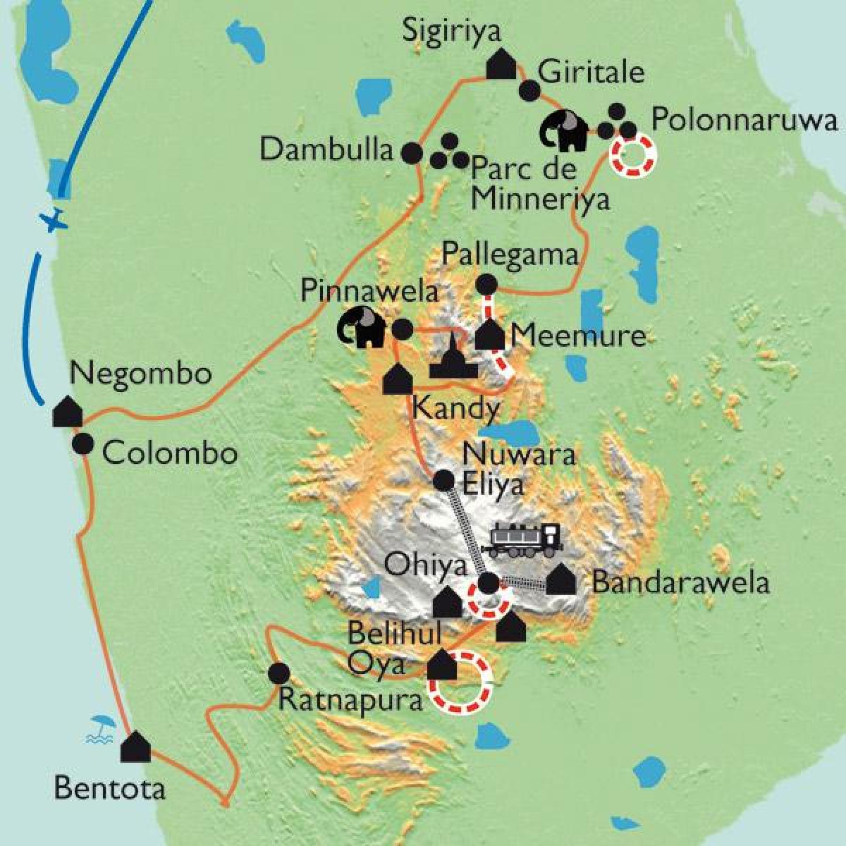سری لنکا کے نقشے sigiriya