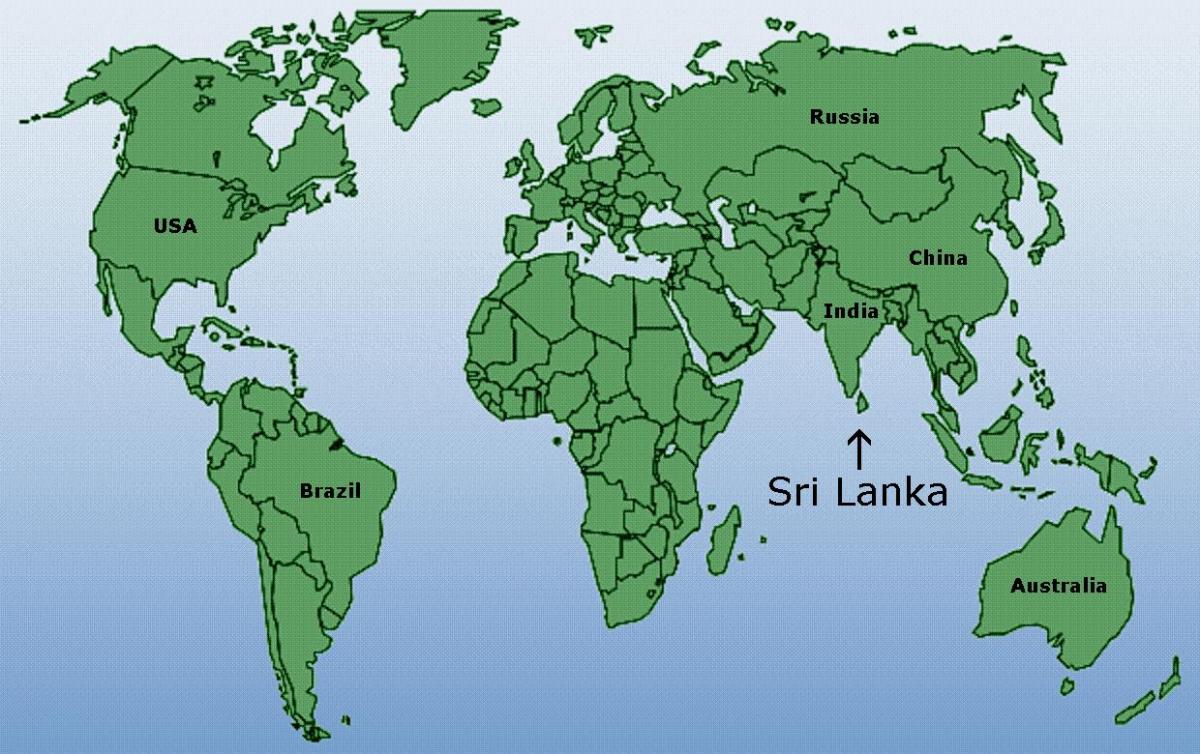 دنیا کے نقشے دکھا سری لنکا