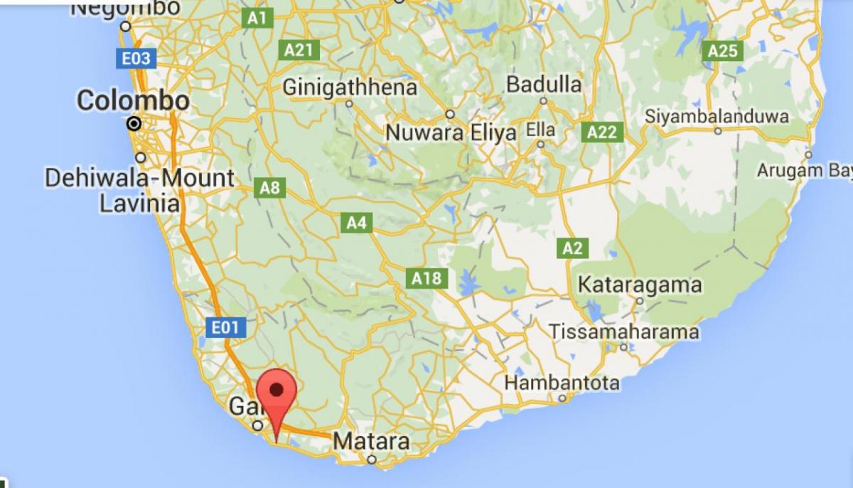  نقشہ کے جنوب مغرب میں سری لنکا