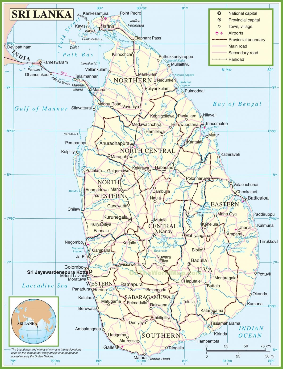 ایک نقشہ کے سری لنکا