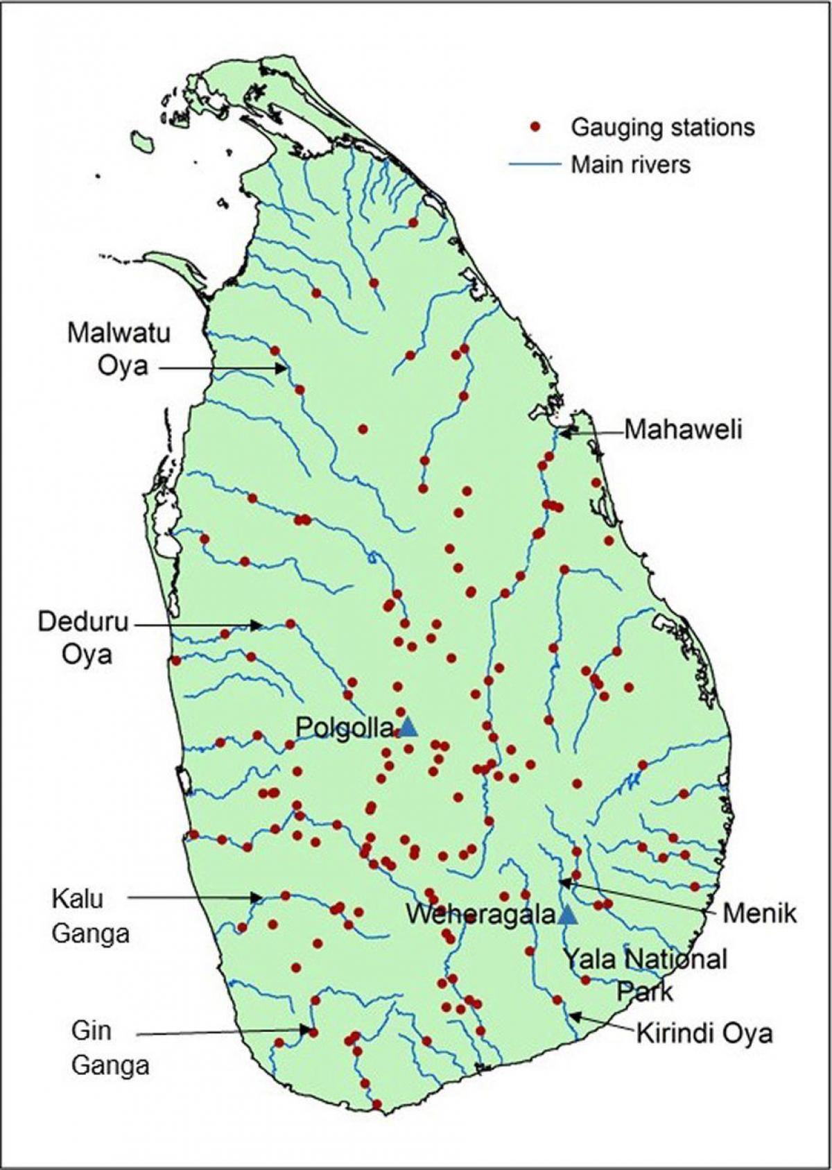 دریا کا نقشہ سری لنکا
