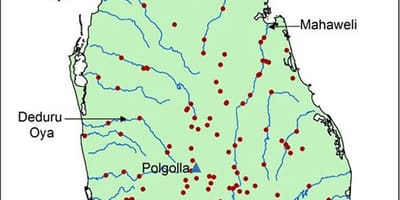 نقشہ کے mahaweli دریا نقشہ سری لنکا