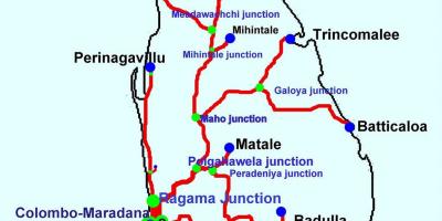 ٹرینوں میں سری لنکا کا نقشہ