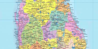 تفصیلی نقشے کی سری لنکا کے ساتھ سڑکوں